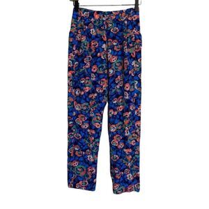 ELEVENSES Pants Floral Blue Coral Size‎ 0